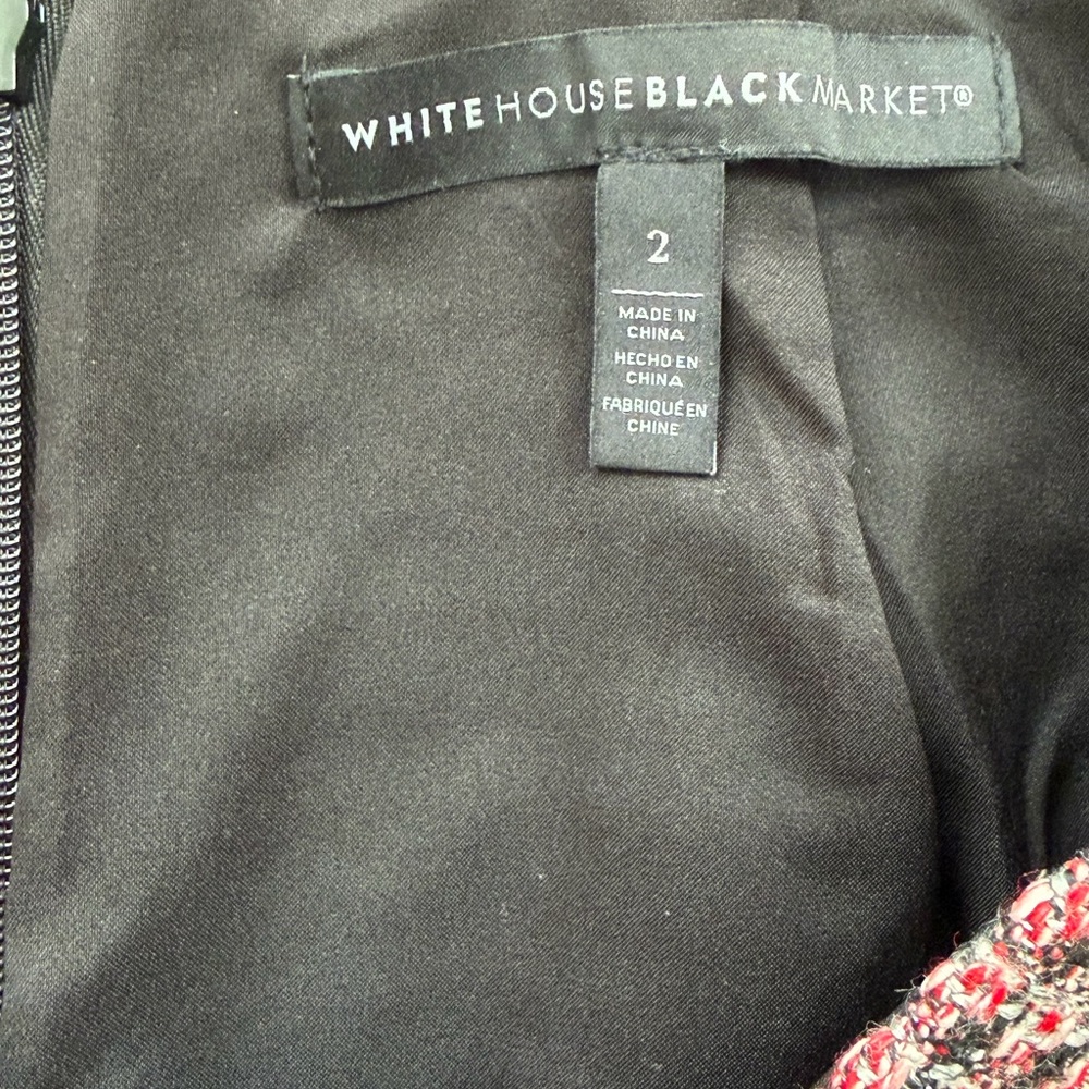 White House Black Market Red and Black Tweed Pencil Skirt - Picture 3 of 6